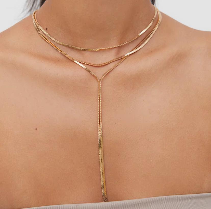 Rodline Layered Y-Drop Necklace – Gold plate
