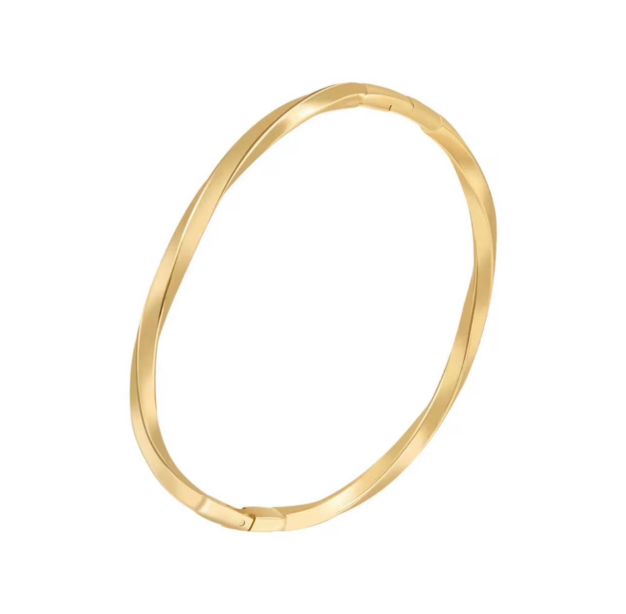 Aurea Twist Bangle Bracelet- Gold