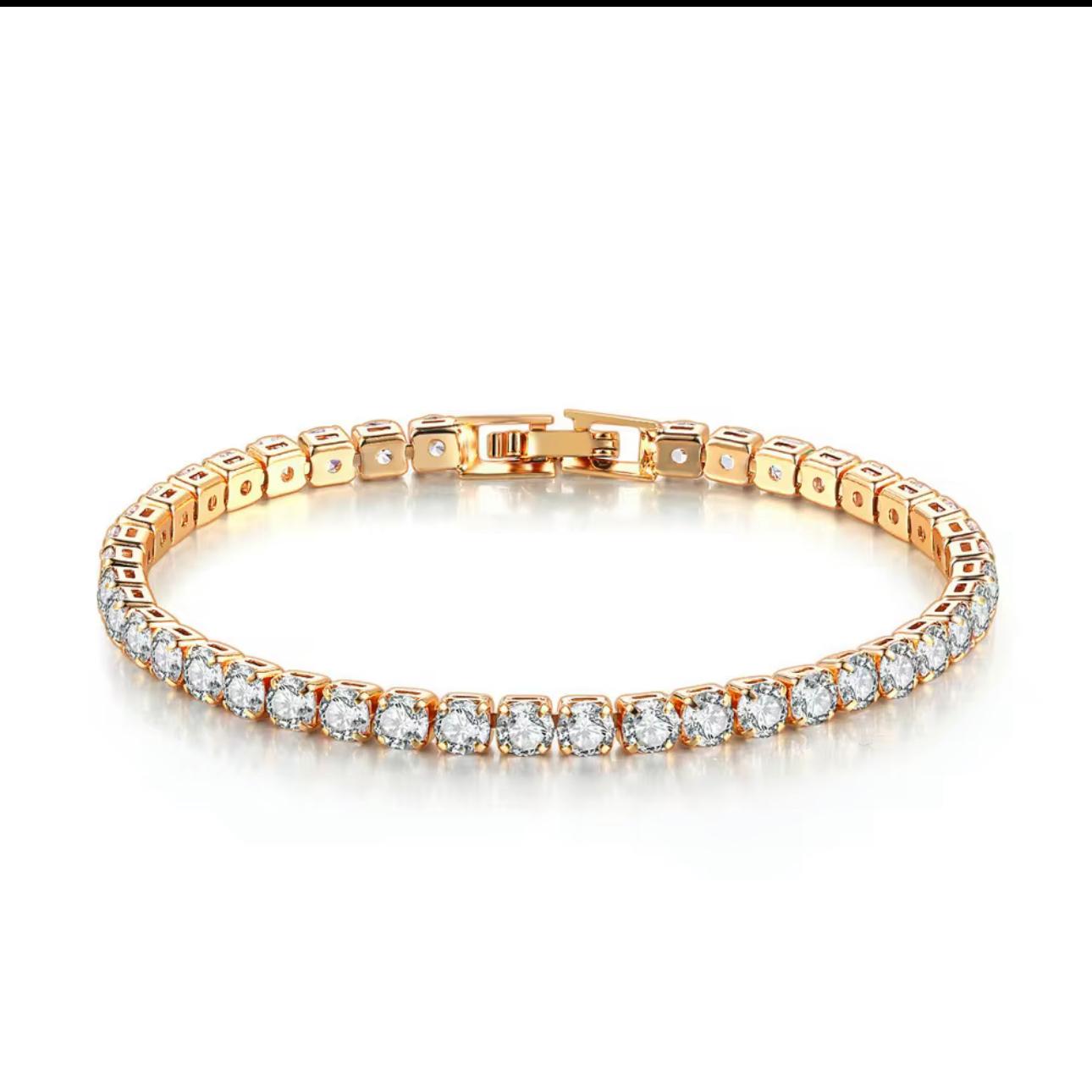 Luxe Radiance Tennis Bracele-Gold