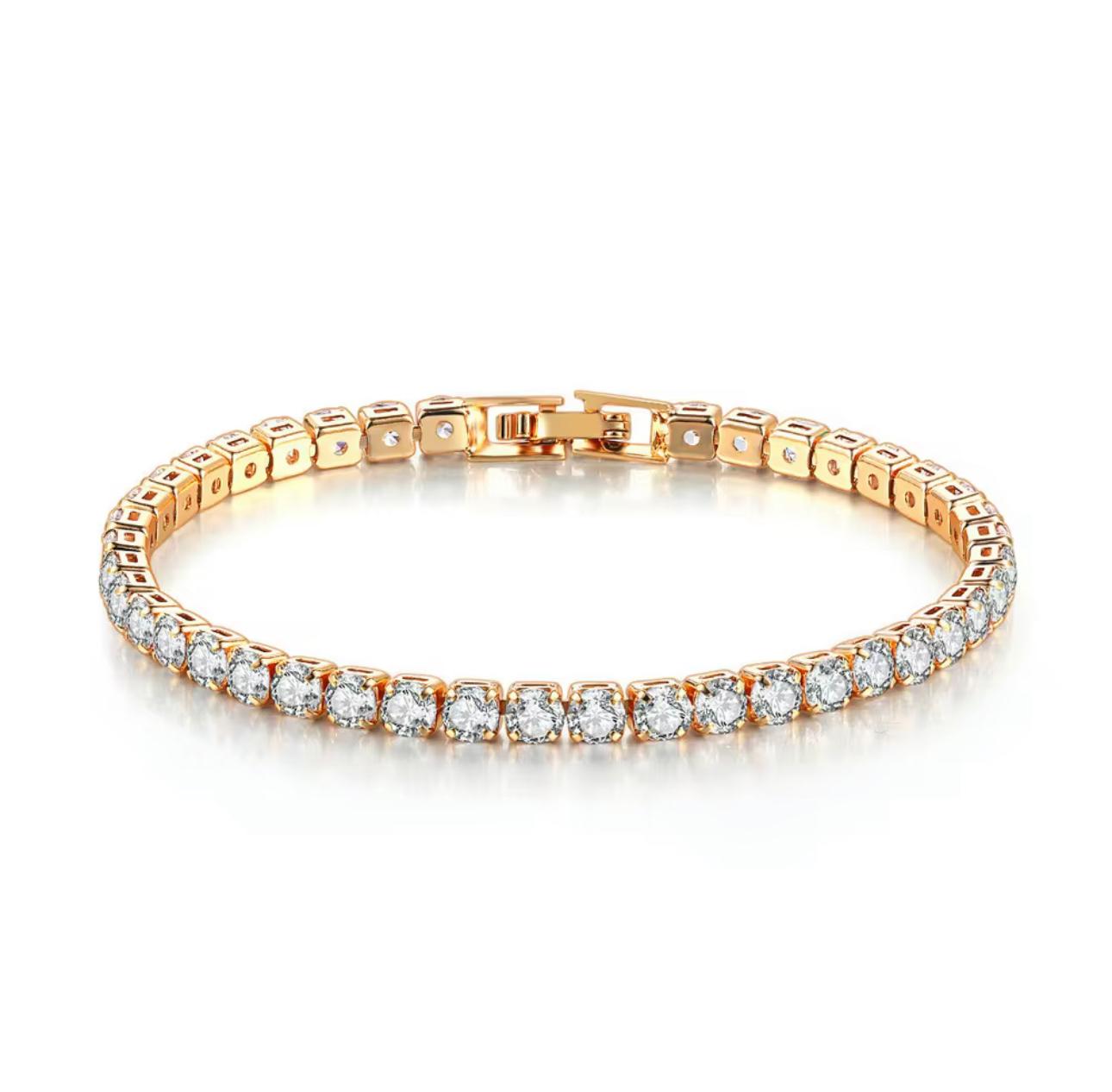 Luxe Radiance Tennis Bracele-Gold
