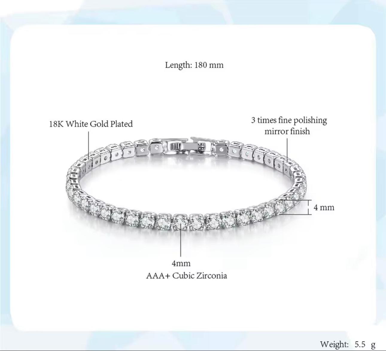 Luxe Radiance Tennis Bracelet-Silver