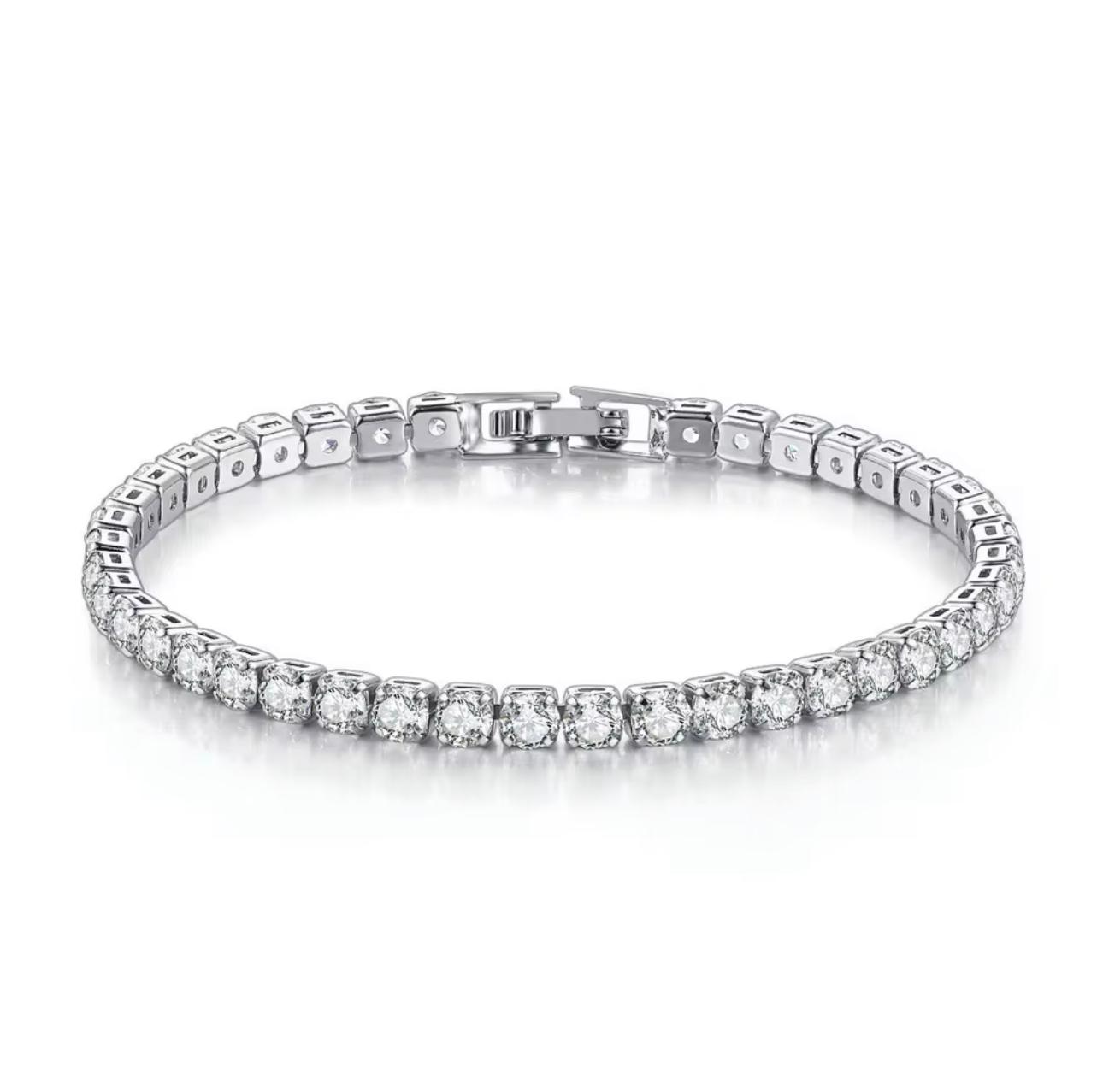 Luxe Radiance Tennis Bracelet-Silver