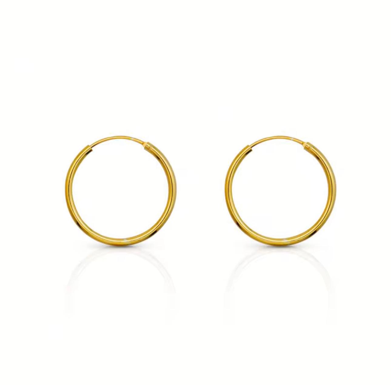 Lina Classic Hoop Earrings-Gold