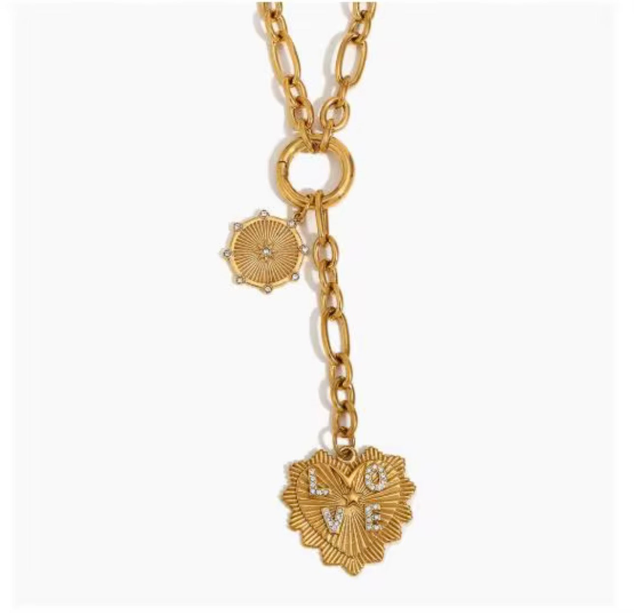 Radiant Love Charm Necklace Gold