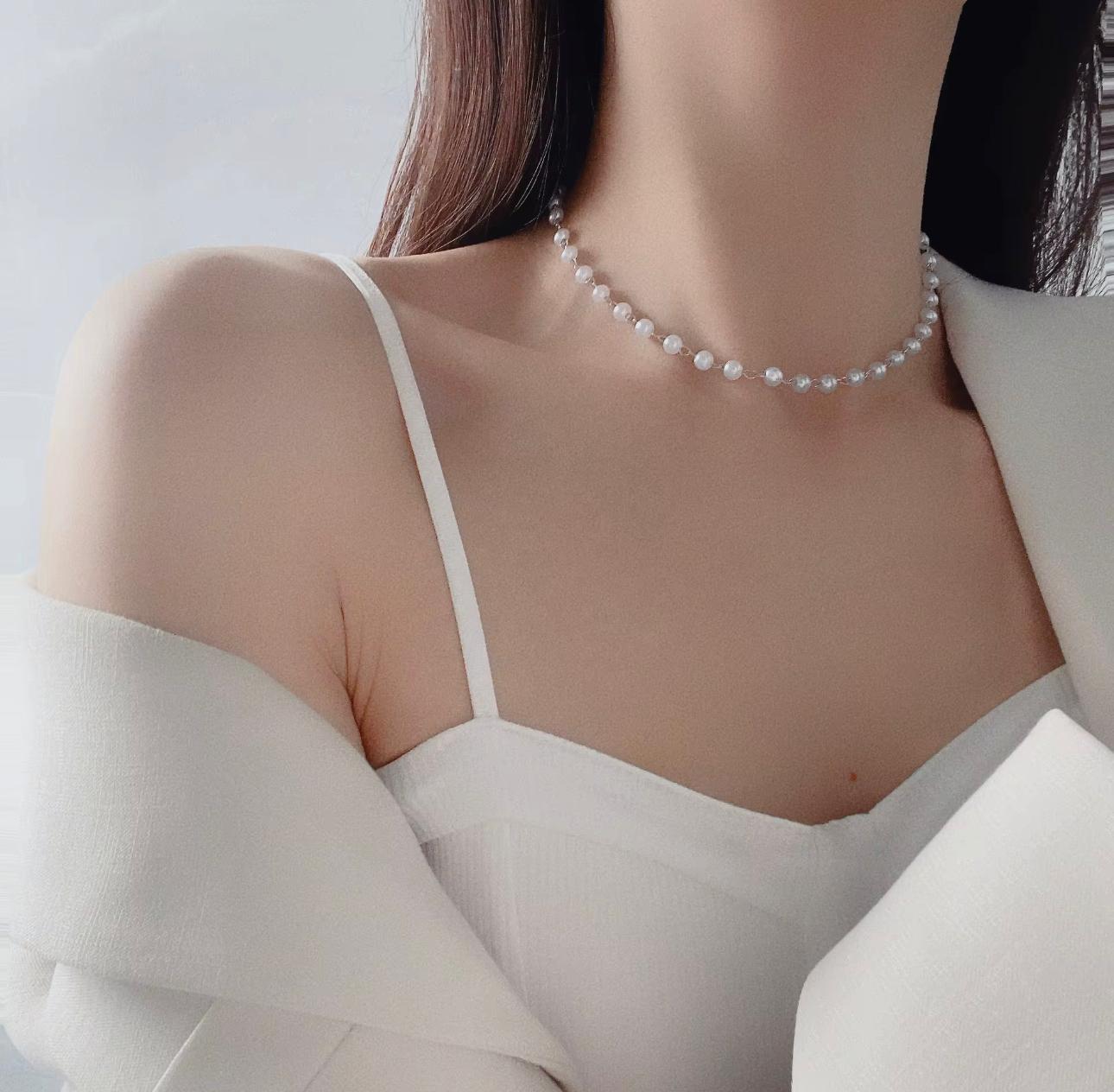 Marlia Pearl Necklace-Gold