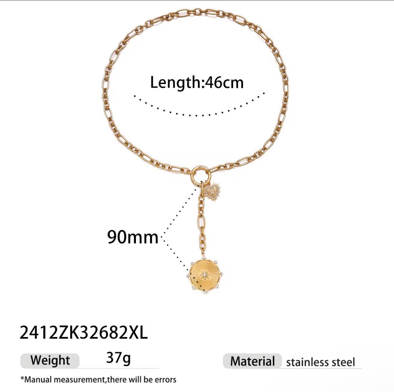 Golden Radiance Charm Necklace