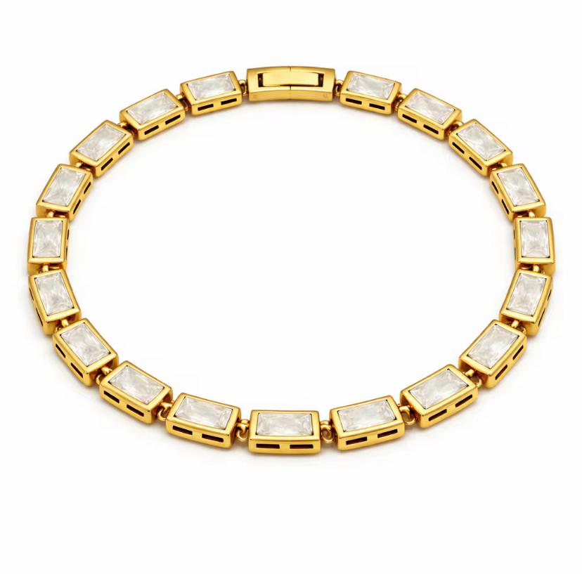 Crystal Link Bracelet Gold