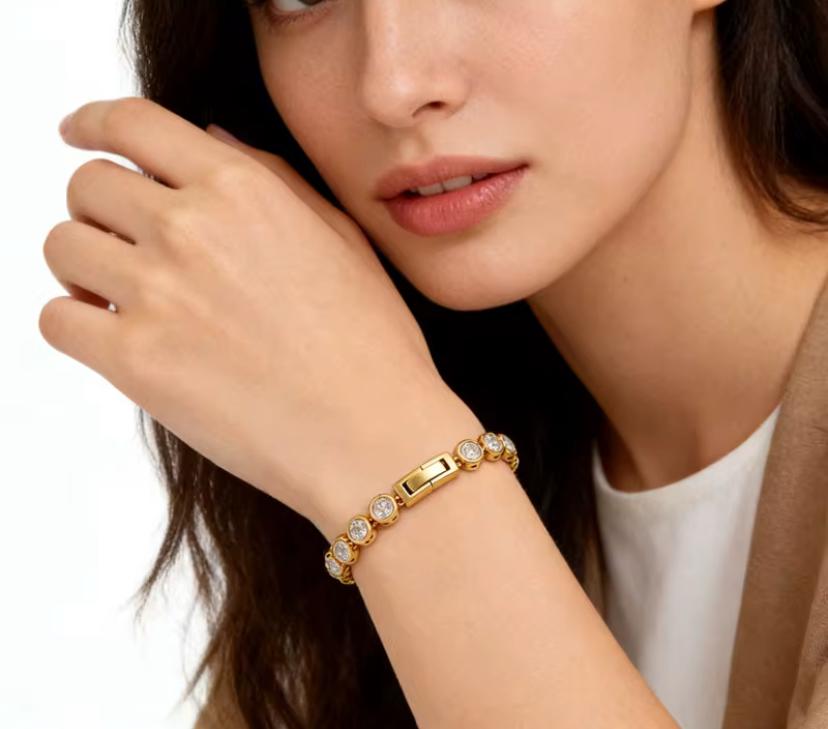 Round Cut Shine Bracelet Gold