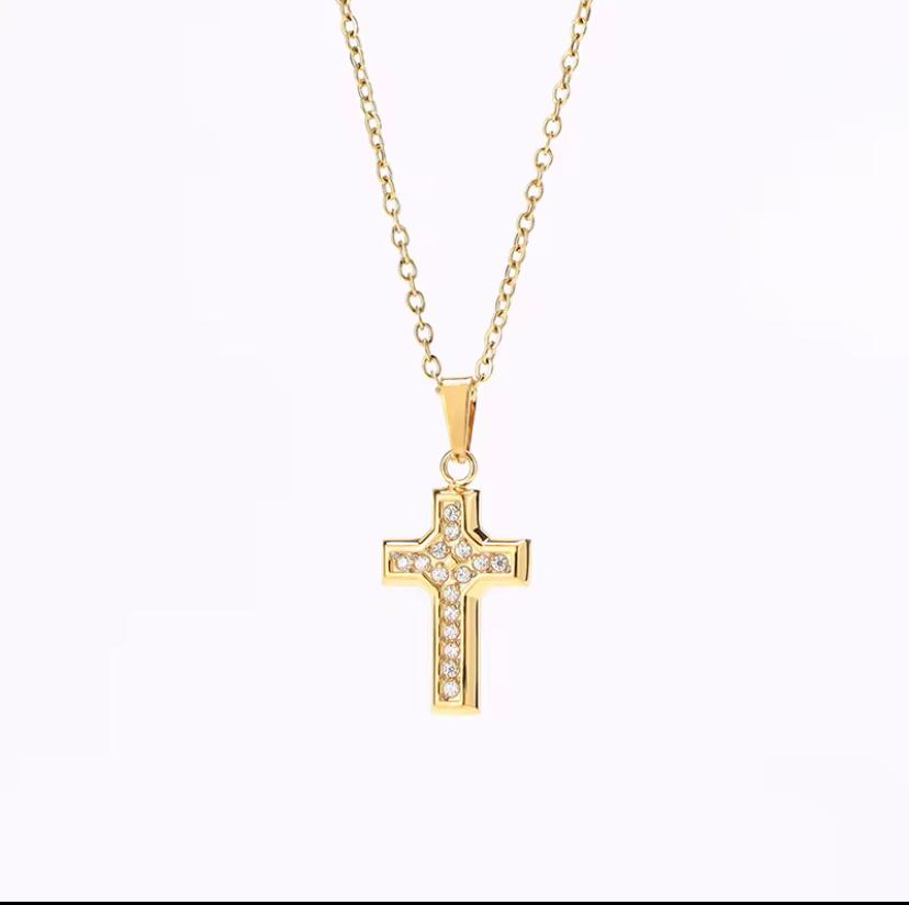 Cross Pendant Necklace Gold