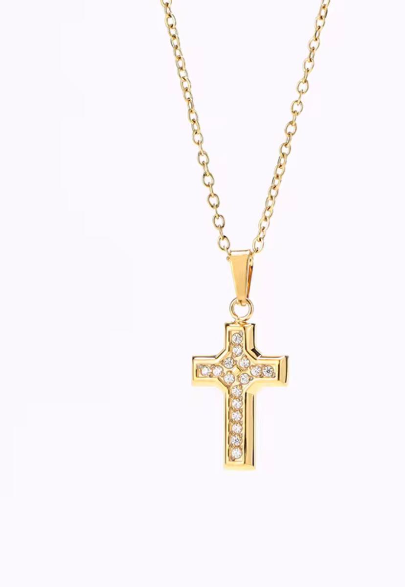Cross Pendant Necklace Gold
