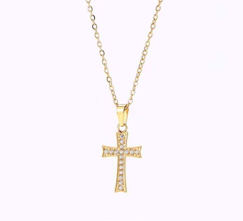 Cross Pendant Necklace Gold