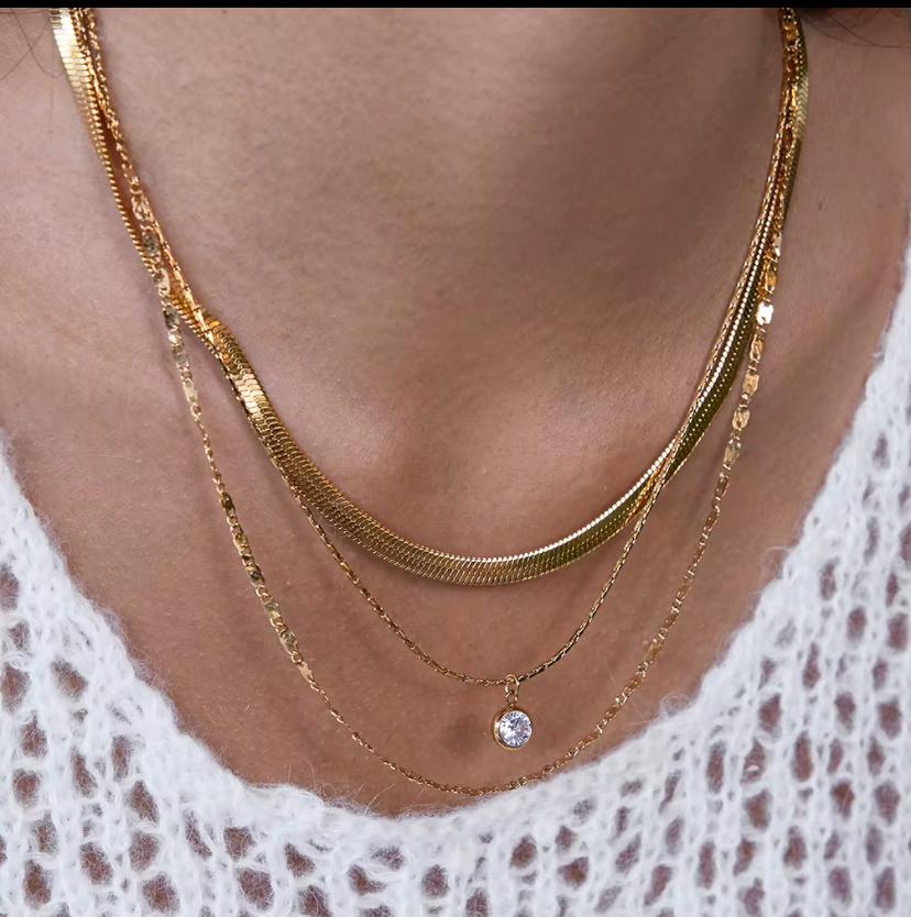 Layered Gold Chain Necklace Set