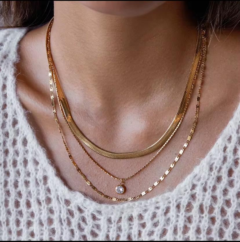 Layered Gold Chain Necklace Set