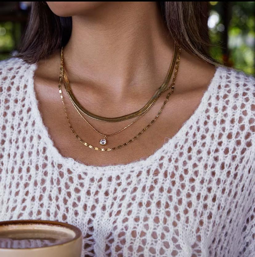 Layered Gold Chain Necklace Set