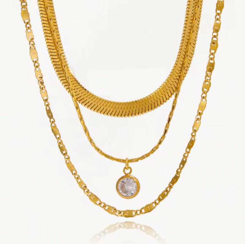 Layered Gold Chain Necklace Set