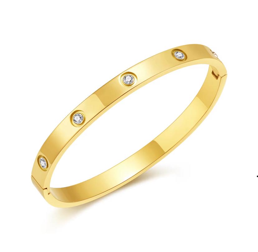 Celeste Crystal Bangle gold