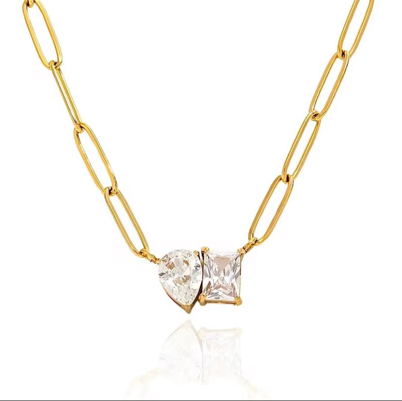 Forever Love Duo Necklace-Gold