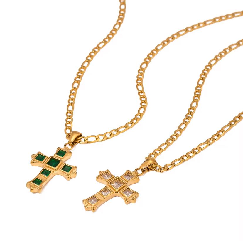 Unisex Cross Pendant Necklace – Gold