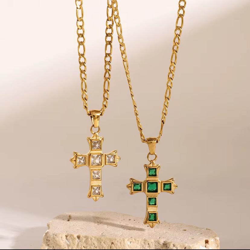 Unisex Cross Pendant Necklace – Gold