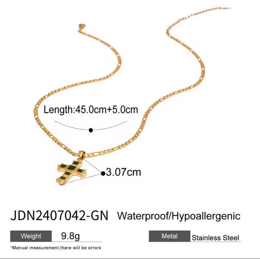 Unisex Cross Pendant Necklace – Gold