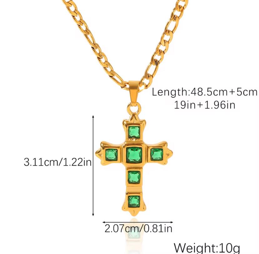 Unisex Cross Pendant Necklace – Gold