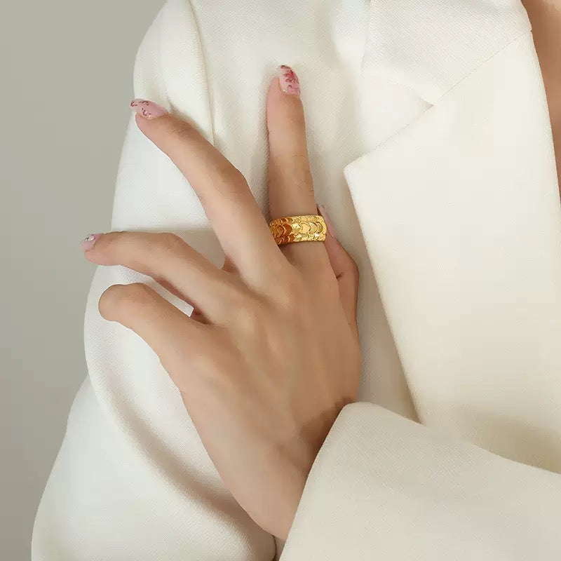 Rosenaly Fish Scale Ring