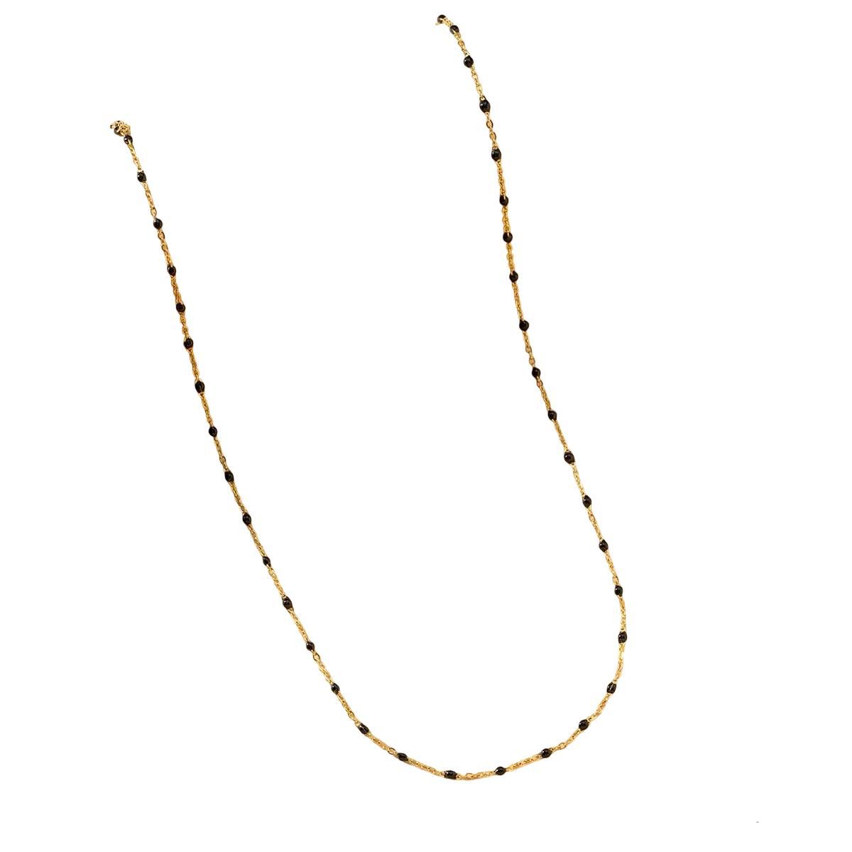 Lia Black Dainty Colored Beaded Necklace