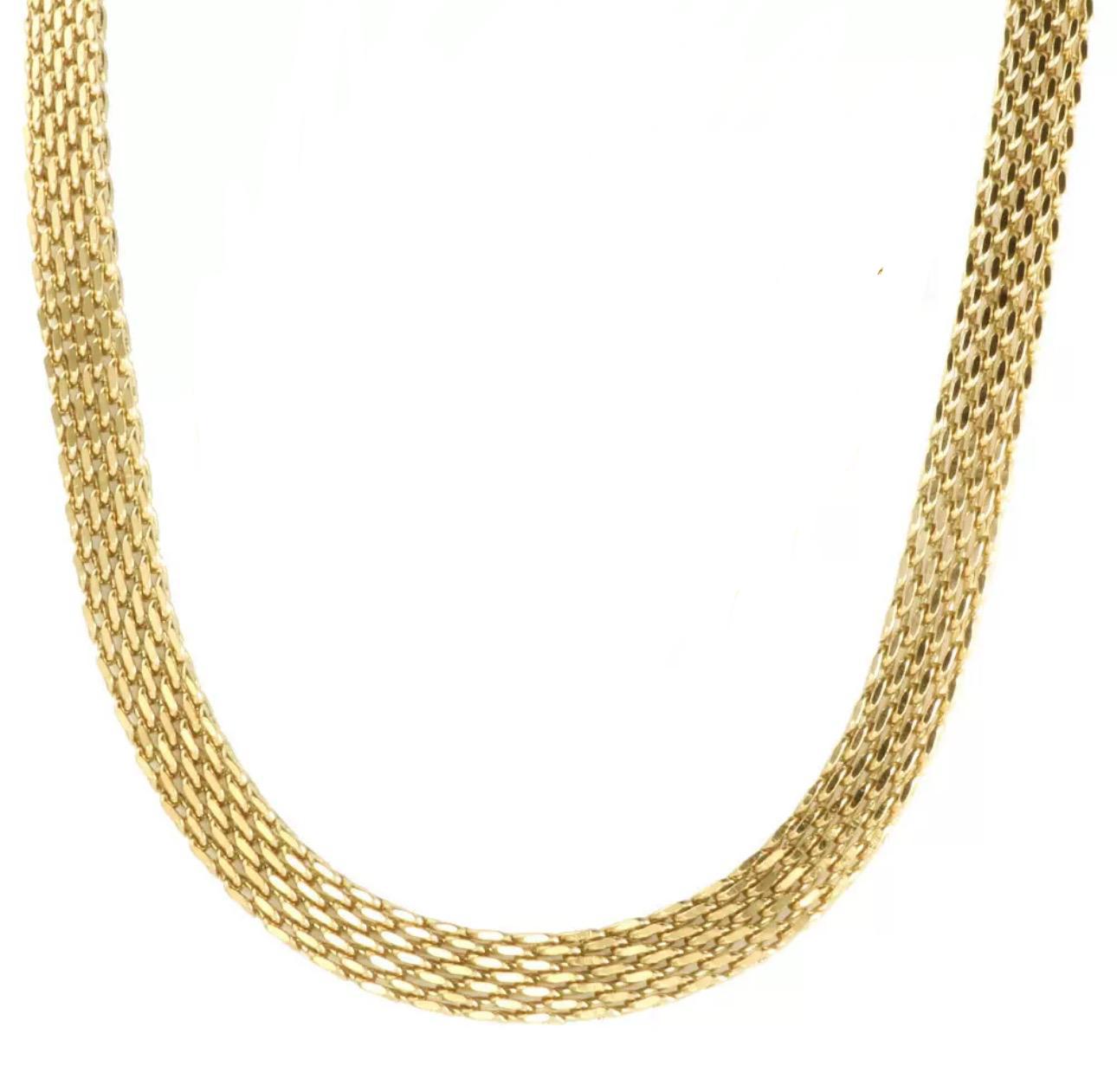 Golden Cascade Mesh Necklace
