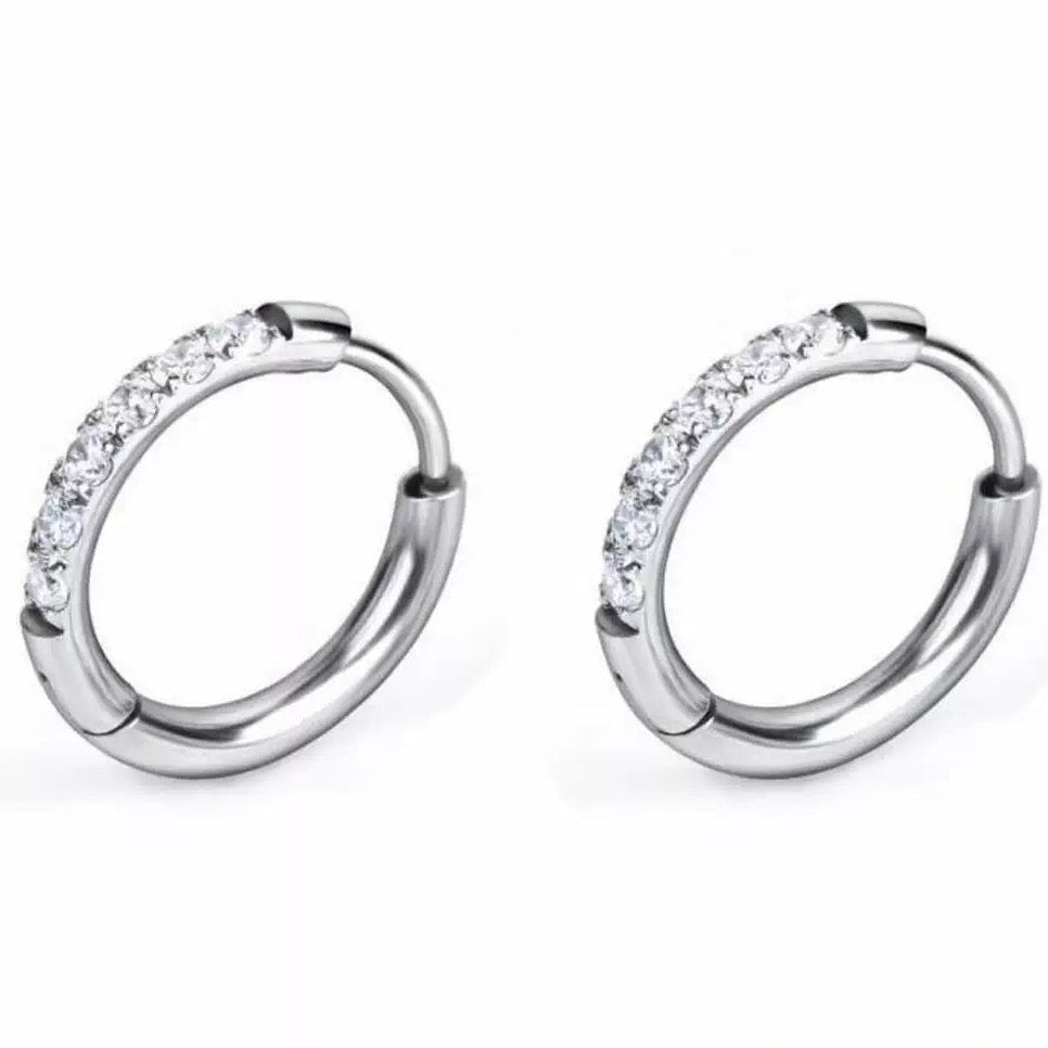 Royal Huggie hoop earring silver