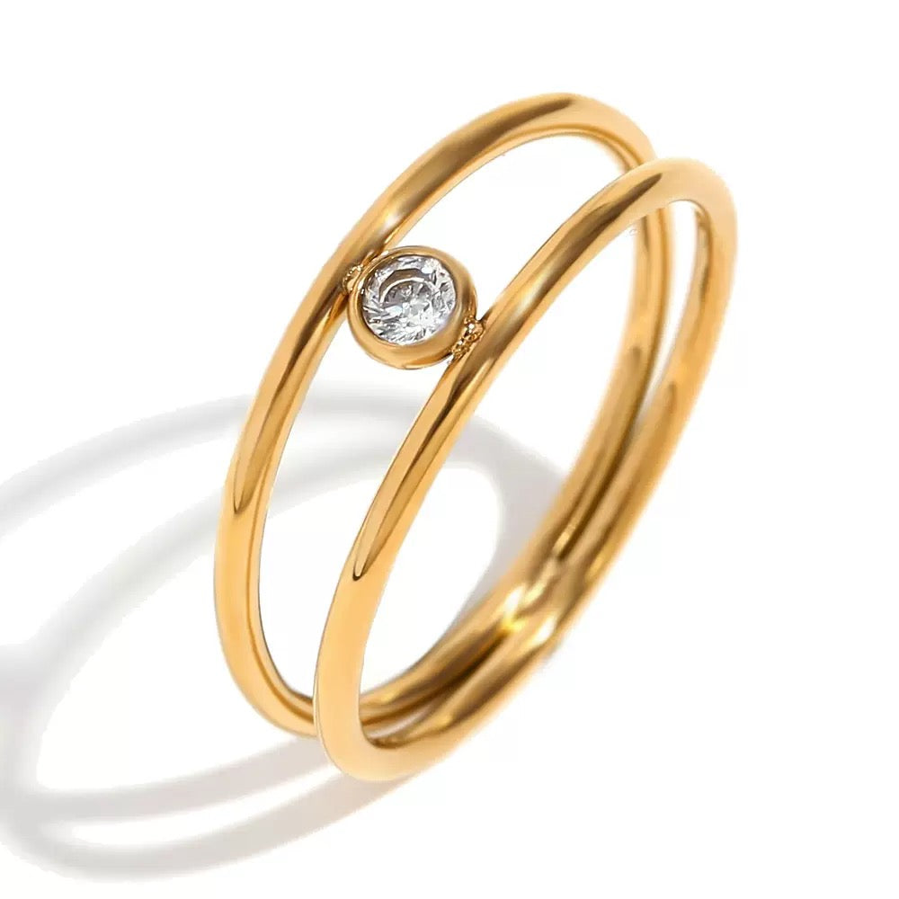Loy Double layer solitaire Ring