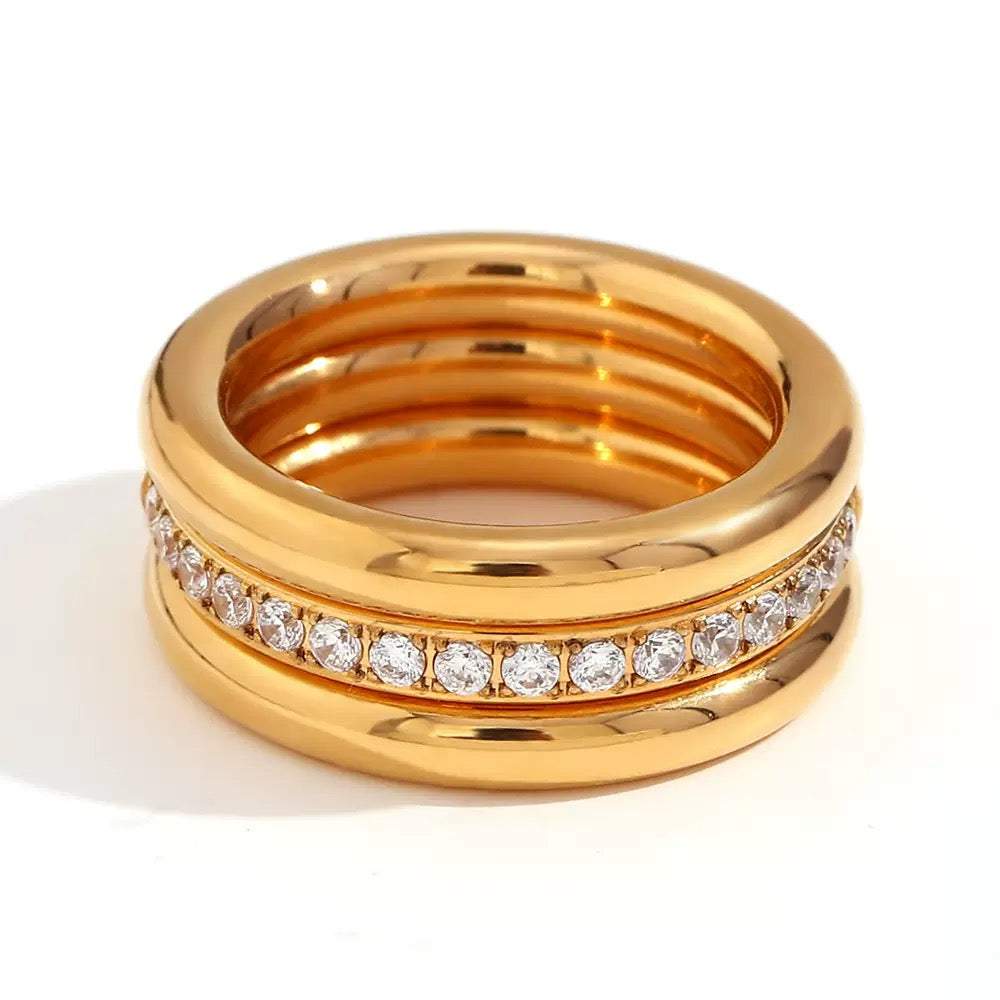 Luna Crystal Spinner Ring 7