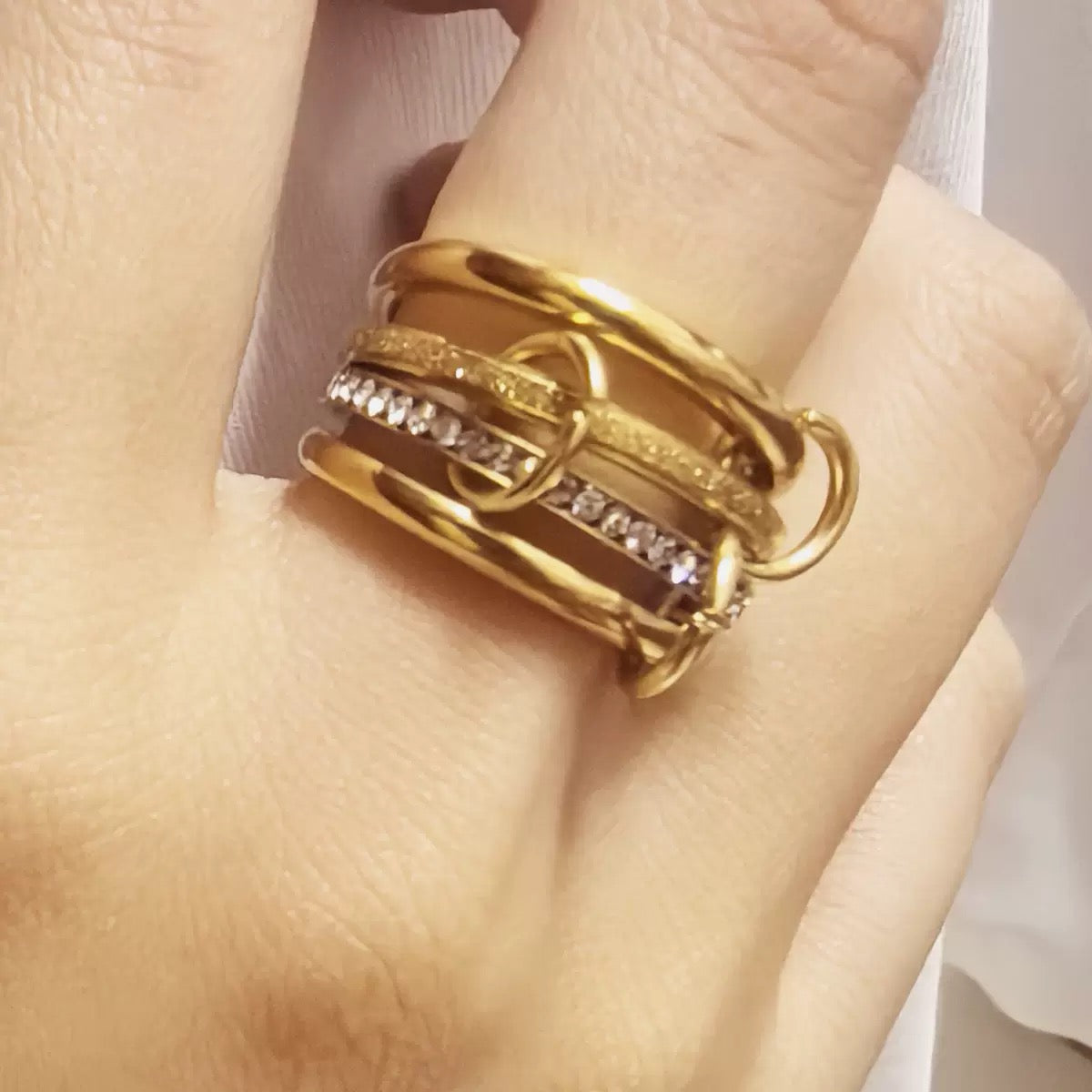 Aurora Crystal Wrap Ring 7