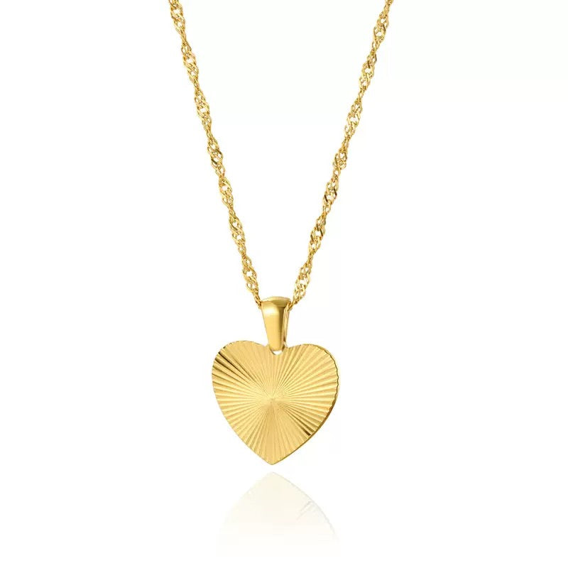 Golden Radiance Heart Necklace