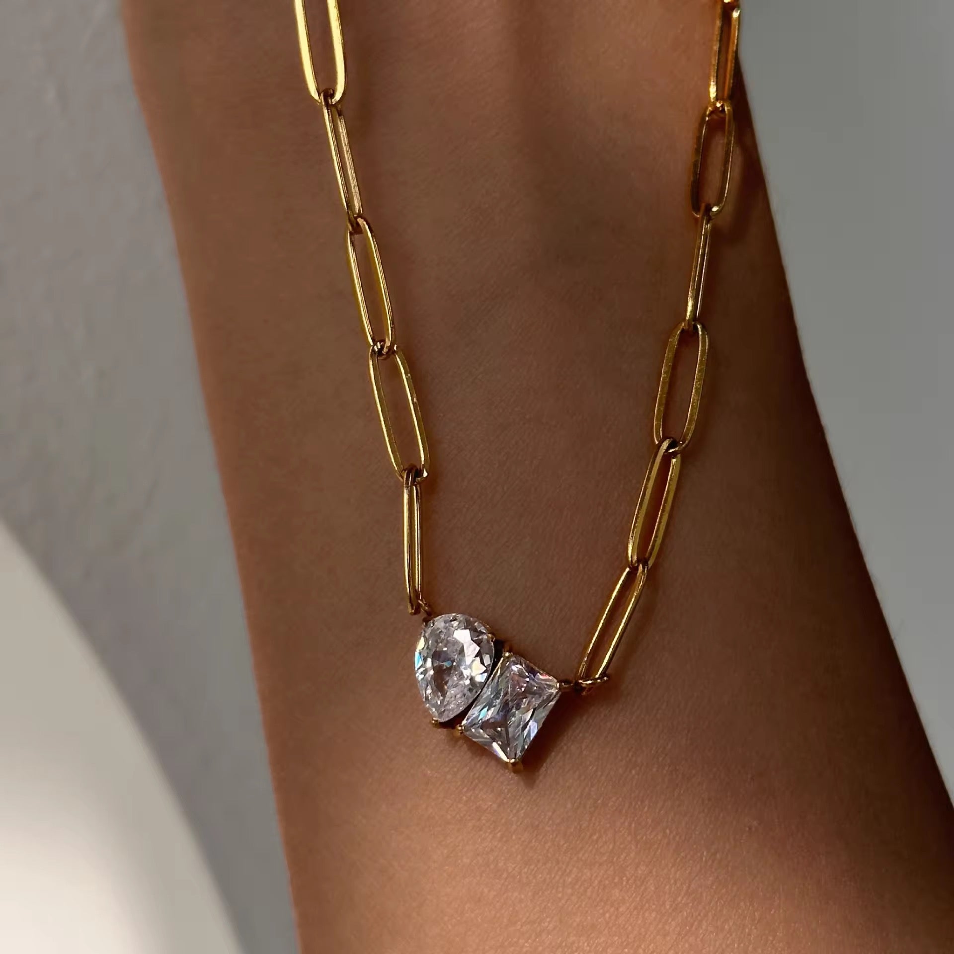 Forever Love Duo Necklace-Gold