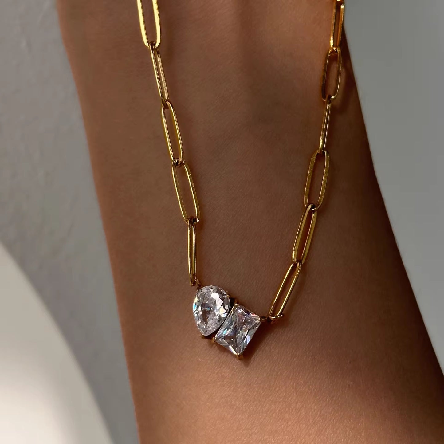 Forever Love Duo Necklace-Gold