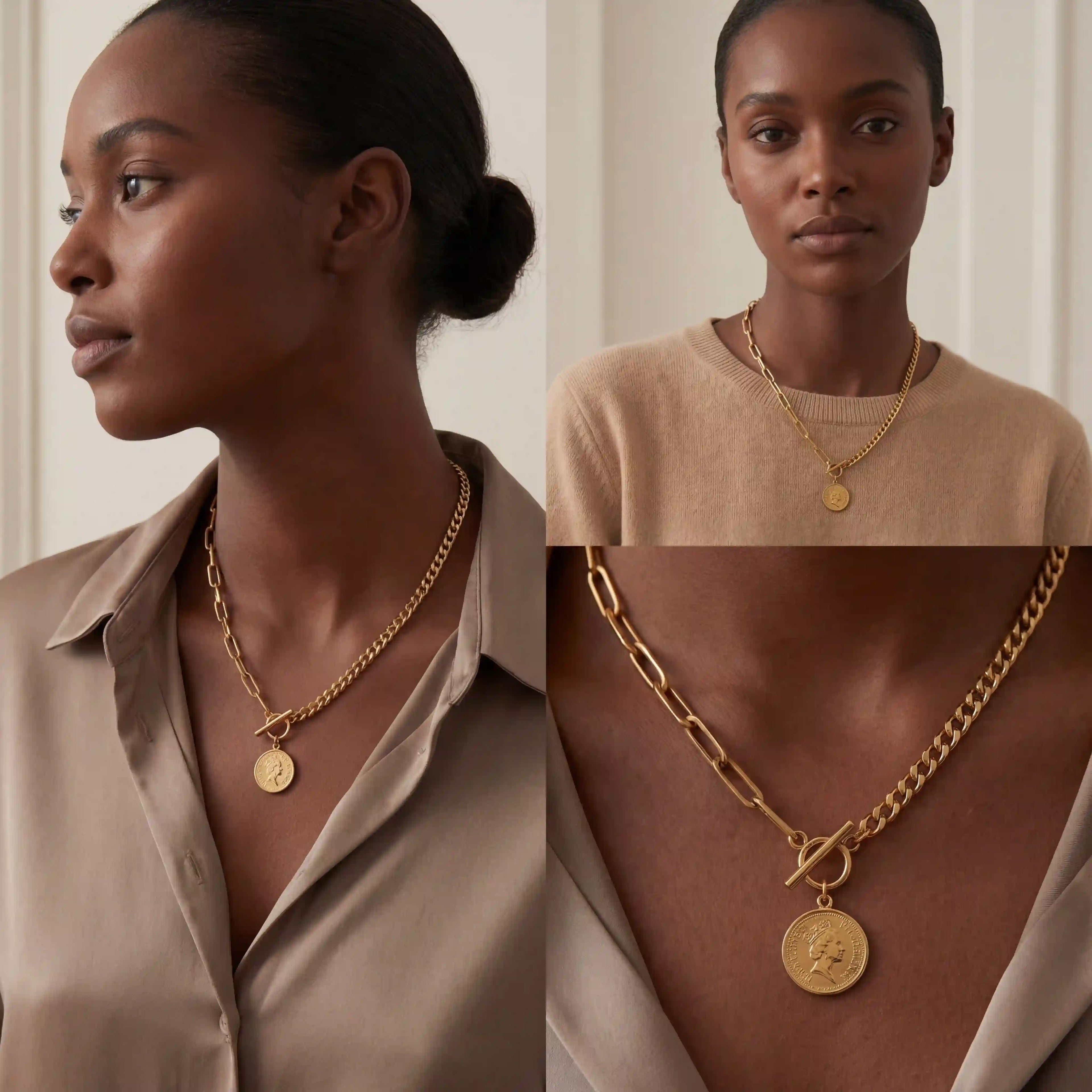 Auréa Medallion Necklace- Gold