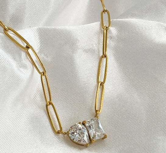 Forever Love Duo Necklace-Gold