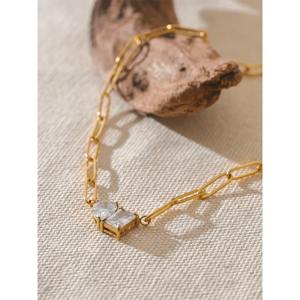 Forever Love Duo Necklace-Gold