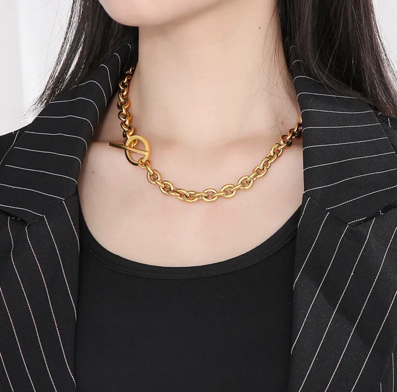 Royal Link Luxe Necklace-Gold