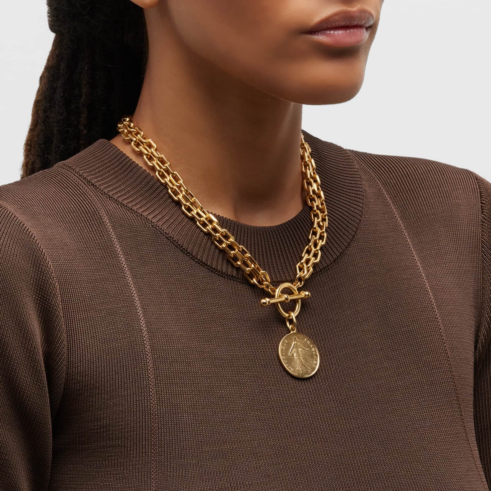 Auréa Medallion Necklace- Gold