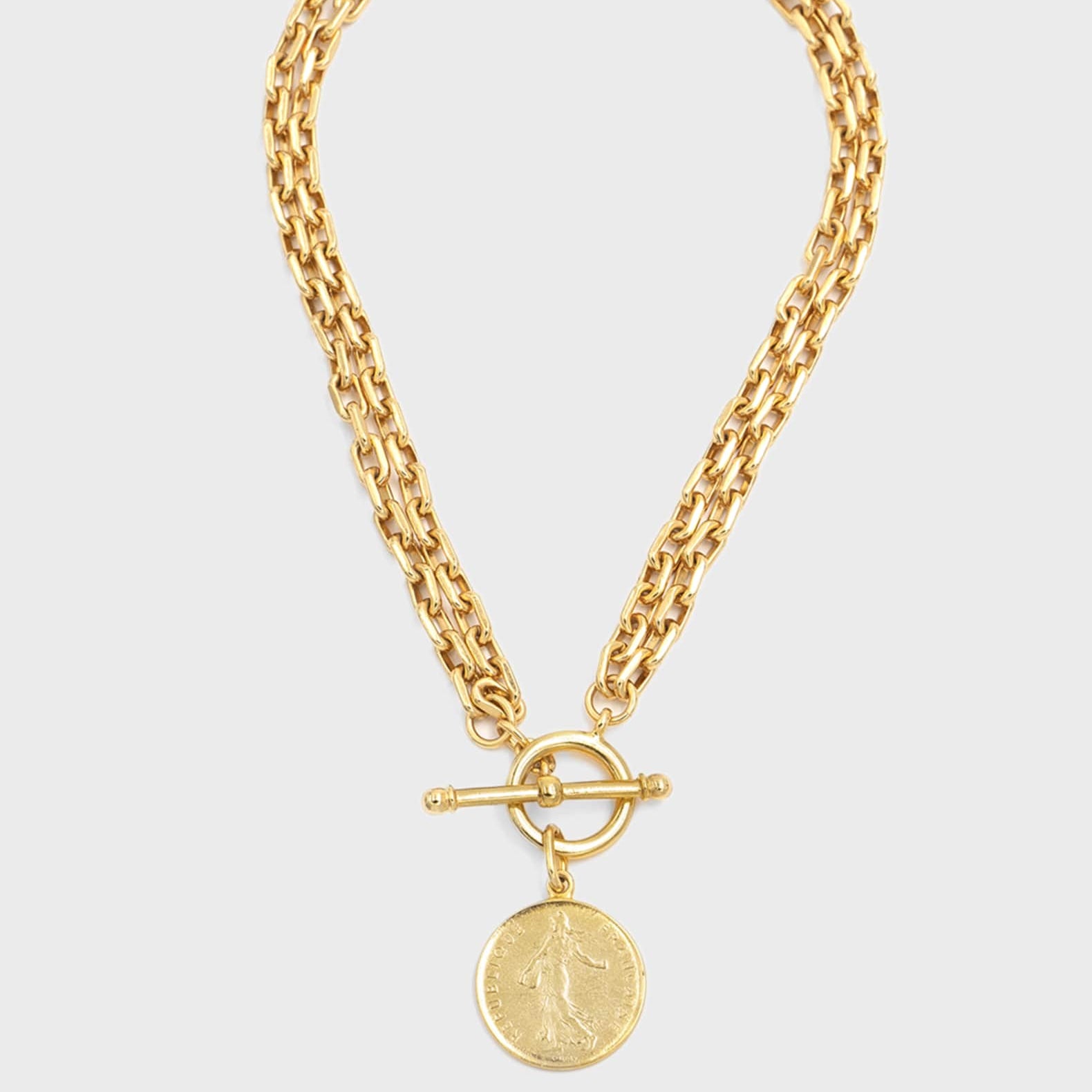 Auréa Medallion Necklace- Gold