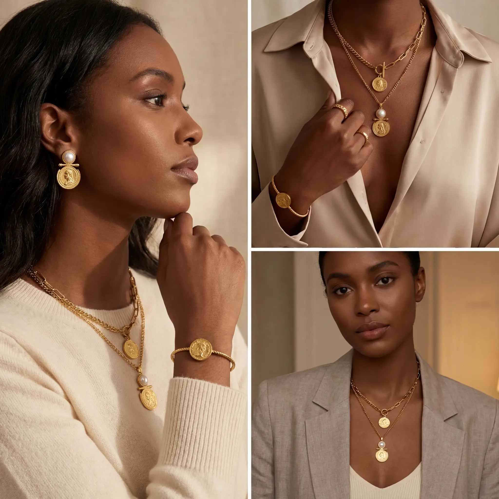 Auréa Medallion Necklace- Gold