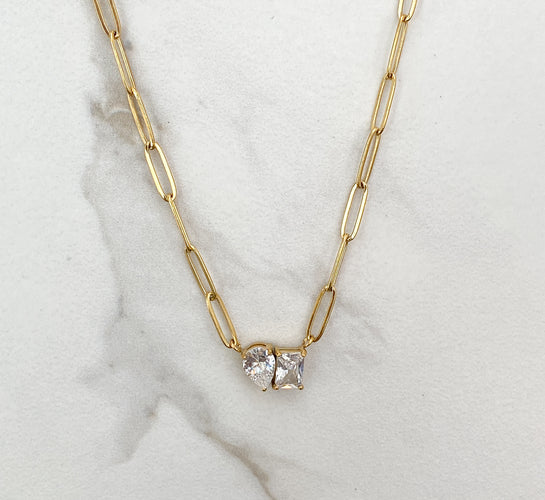 Forever Love Duo Necklace-Gold